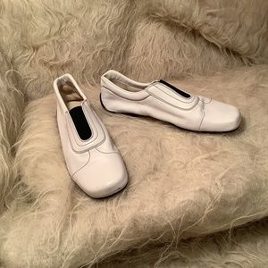Bruno Magli White Leather Slip-Ons